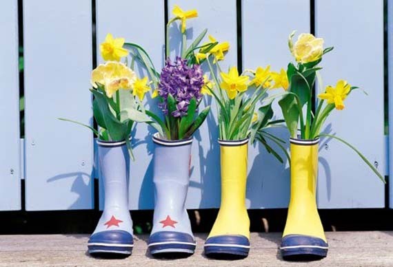 botas de agua flores